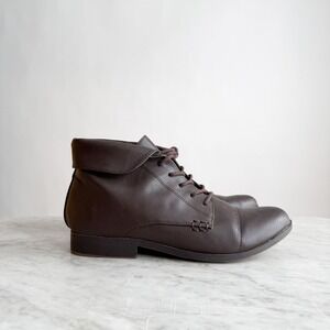 vtg Gloria Vanderbilt brown leather lace up ankle boots size 10